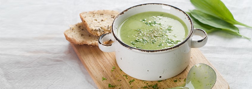 Fluwelen soep met prei en broccoli